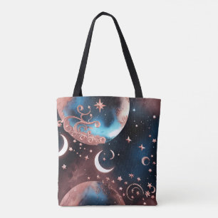 Rose Gold Moon Phases Tote Bag