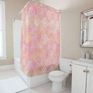 Rose Gold Moroccan Shower Curtain