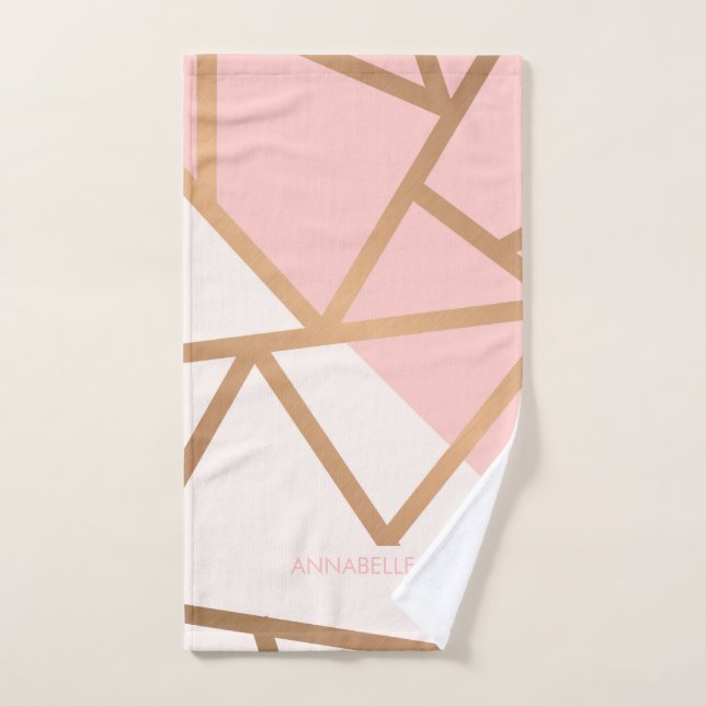 Rose Gold Mosaic Bath Towel Set (Hand Towel)