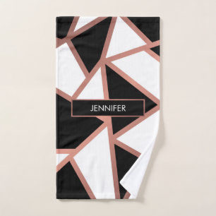 Rose Gold Mosaic Bath Towel Set