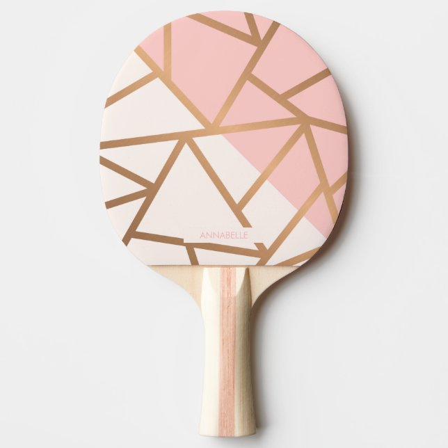 Rose Gold Mosaic Ping Pong Paddle (Front)