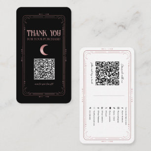 Rose Gold Mystical Magic Occult Social Media QR Business Card