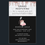 Rose Gold Nail Salon Grand Reopening Covid Safety Flyer<br><div class="desc">A complete cohesive collection for all your business products and supplies. Advise patrons of your reopening with new covid safety measures in place. A collection of products to promote social distancing guidelines.These products are great to ensure both employees and clients follow social distancing guidelines. Add your custom wording to this...</div>