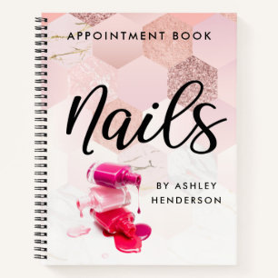 Rose Gold Nails Appointment Notebook