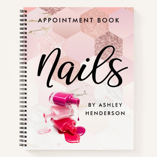 Rose Gold Nails Appointment Notebook (Front)