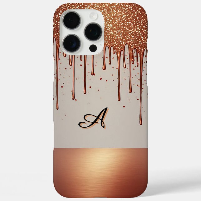 ✨ Rose Gold Name Glow – Glitter Drip Luxury Custom Case-Mate iPhone Case (Back)