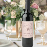 Rose gold name script 21st birthday<br><div class="desc">Rose gold gradient background. Twenty One written with a dark rose gold script.  Personalize and add a name and date.</div>