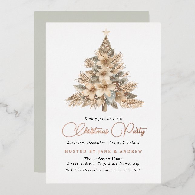 Rose Gold Natural Beige Christmas Tree  (Front/Back)