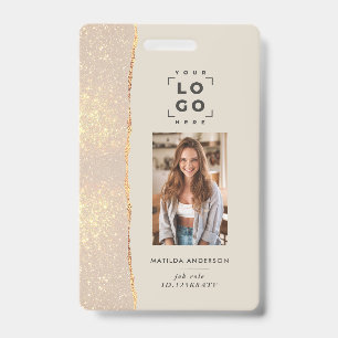 Rose gold natural pink modern girly elegant badge