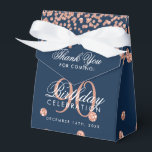 Rose Gold Navy 90th Birthday Thank You Confetti Favor Box<br><div class="desc">Elegant "Thank You" 90th Birthday Rose Gold Faux Glitter Confetti Navy Blue design.</div>