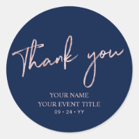 Rose Gold & Navy Birthday Party Thank you Favour