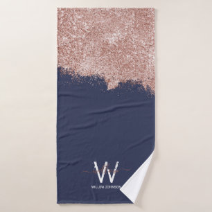 Rose Gold Navy Blue Girl Parties scintillant pouss
