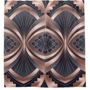 Rose Gold Navy Geometric Neo Art Deco