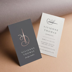 Rose Gold Needle & Thread   Seamstress or Tailor Business Card