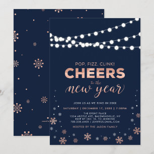 Rose Gold New Years Eve, Company Holiday Party Invitation