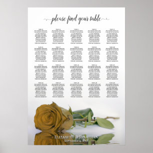 Rose Gold Ochre 20 Table Mariage Tableau de siège
