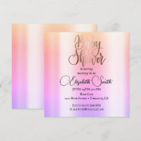 Rose gold ombre baby sower invitation