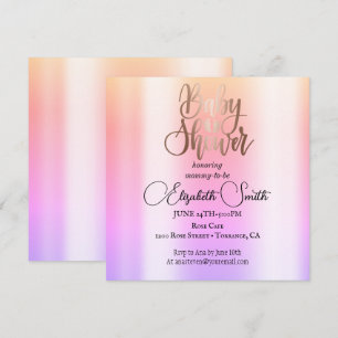 Rose gold  ombre baby sower invitation