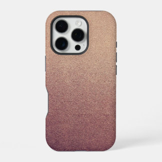 Rose Gold Ombre Glitter Sand Look Pink iPhone 16 Pro Case