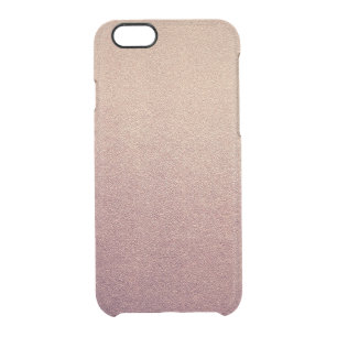 Rose Gold Ombre Glitter Sand Look Pink Clear iPhone 6/6S Case