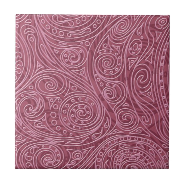 Rose Gold Openwork Spiral Pattern Tile (Front)