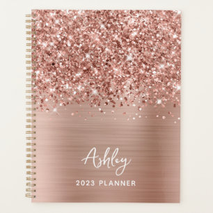 Rose Gold Pailleté Glam Personnalisé 2023