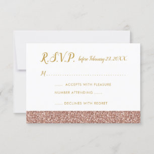 Rose Gold Pailleté & Or RSVP 3.5x5 A1