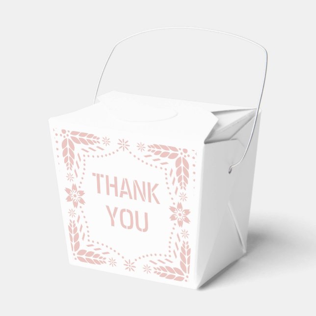 Rose gold papel picado Thank You Baby Girl Shower Favor Box (Front Side)