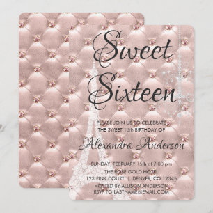 Rose Gold Paris Sweet Sixteen Birthday Party Invitation