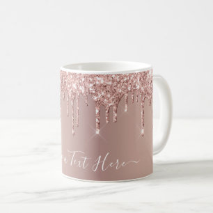 Rose Gold Parties scintillant café Mug Nom du text