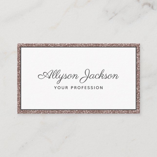 Rose Gold Parties scintillant Carte de visite de l (Devant)