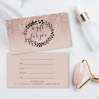 Rose Gold Parties scintillant Certificat cadeau d'