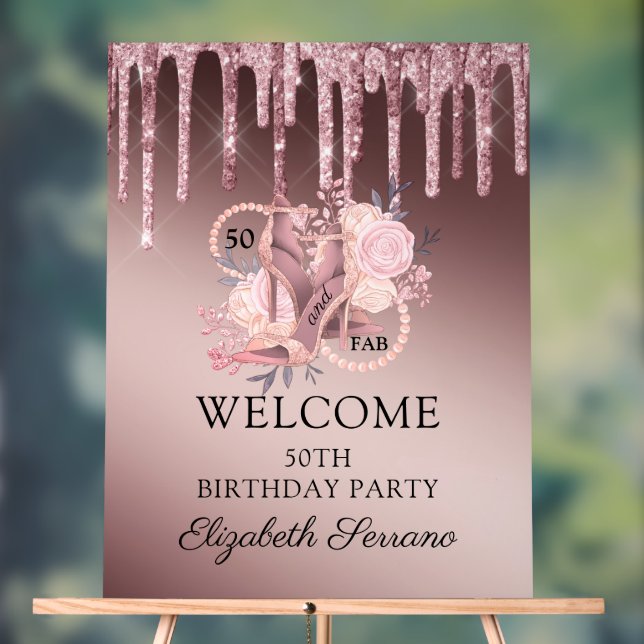 Rose Gold Parties scintillant Drips 50e anniversai (Neutre)