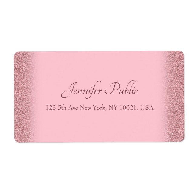 Rose Gold Parties scintillant écriture manuscrite  (Devant)