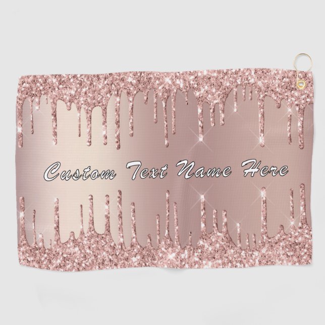 Rose Gold Parties scintillant Golf Serviette avec  (Horizontal)