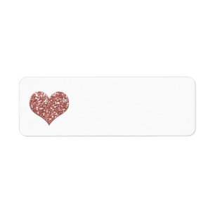 Rose Gold Parties scintillant Heart Blank Adresse 