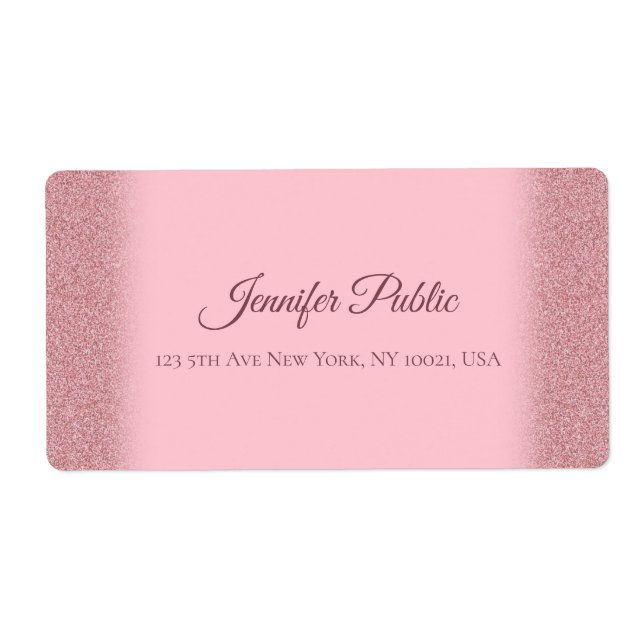 Rose Gold Parties scintillant manuscrit Script lux (Devant)