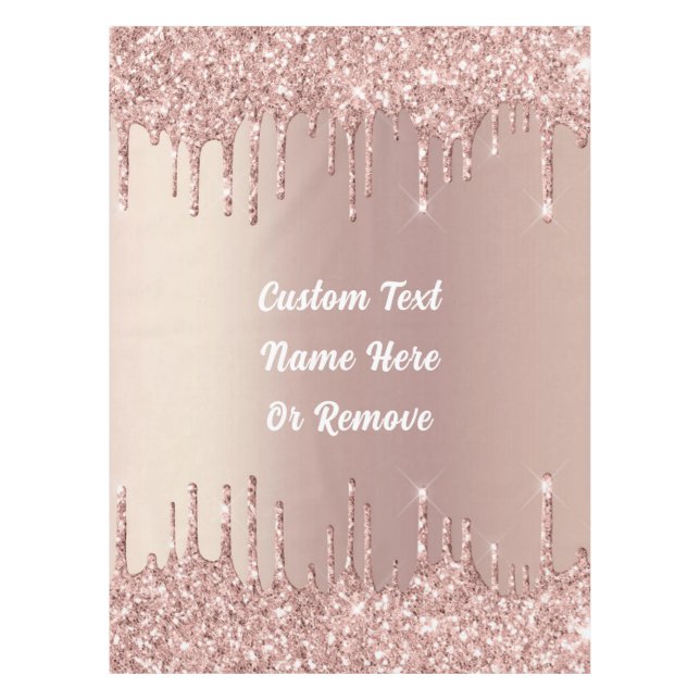 Rose Gold Parties scintillant nappe avec votre nom (Devant)