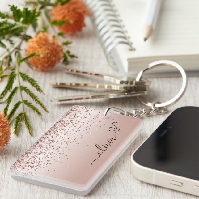 Rose Gold - Parties scintillant rose pâle Nom du m (Devant droit)