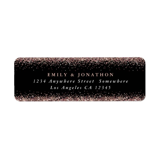 Rose Gold Parties scintillant Script noir Nom de r (Devant)