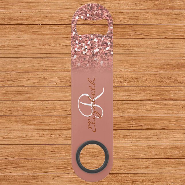 Rose Gold Parties scintillant Sequin Look Monogram (Créateur téléchargé)