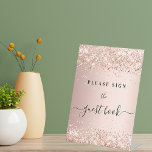 Rose gold party guest book sign<br><div class="desc">A faux rose gold background with confetti.  With the text: Please sign the guest book.</div>
