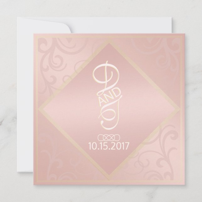 Rose Gold Pattern Invitation (Front)