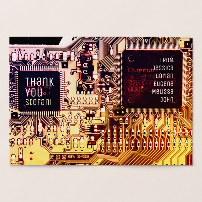 Rose gold PCB board electronic printed circuit art Foil Card (Inside)