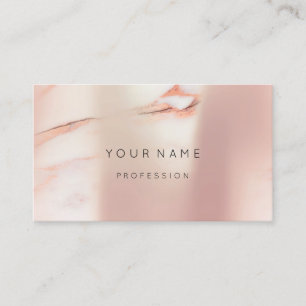 Rose Gold Pearly Abstract Minimal Silk Marble Business Card