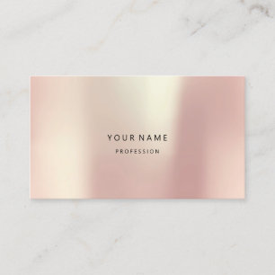 Rose Gold Pearly Abstract Minimal Silk Metallic Business Card