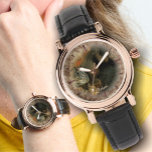 Rose Gold Pedro the Iguana 0768 Watch<br><div class="desc">Painting “Pedro the Iguana 0768” Collection Customize and keep track of time with this Ladies Rose Gold Vintage Watch by Ewatchfactory®. Japan movement ensures accurate timekeeping. Personalize on the product page or click the customize button for more design options. The design created from my painting "Pedro the Iguana 0768" captures...</div>
