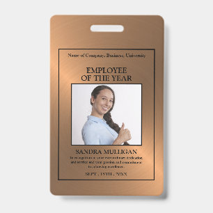 Rose Gold/Personalised Photo - Employee Award Badge