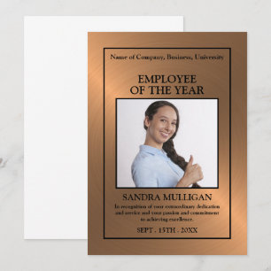 Rose Gold/Personalised Photo - Employee Award Card