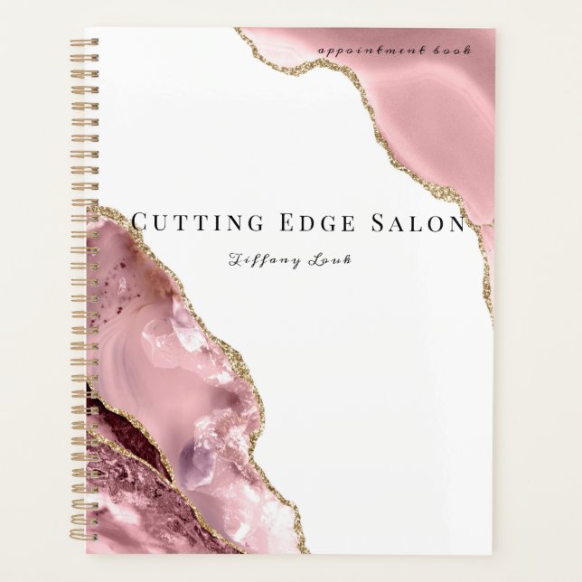 Rose Gold Personalized Hair Appointment Book Planner (Front)